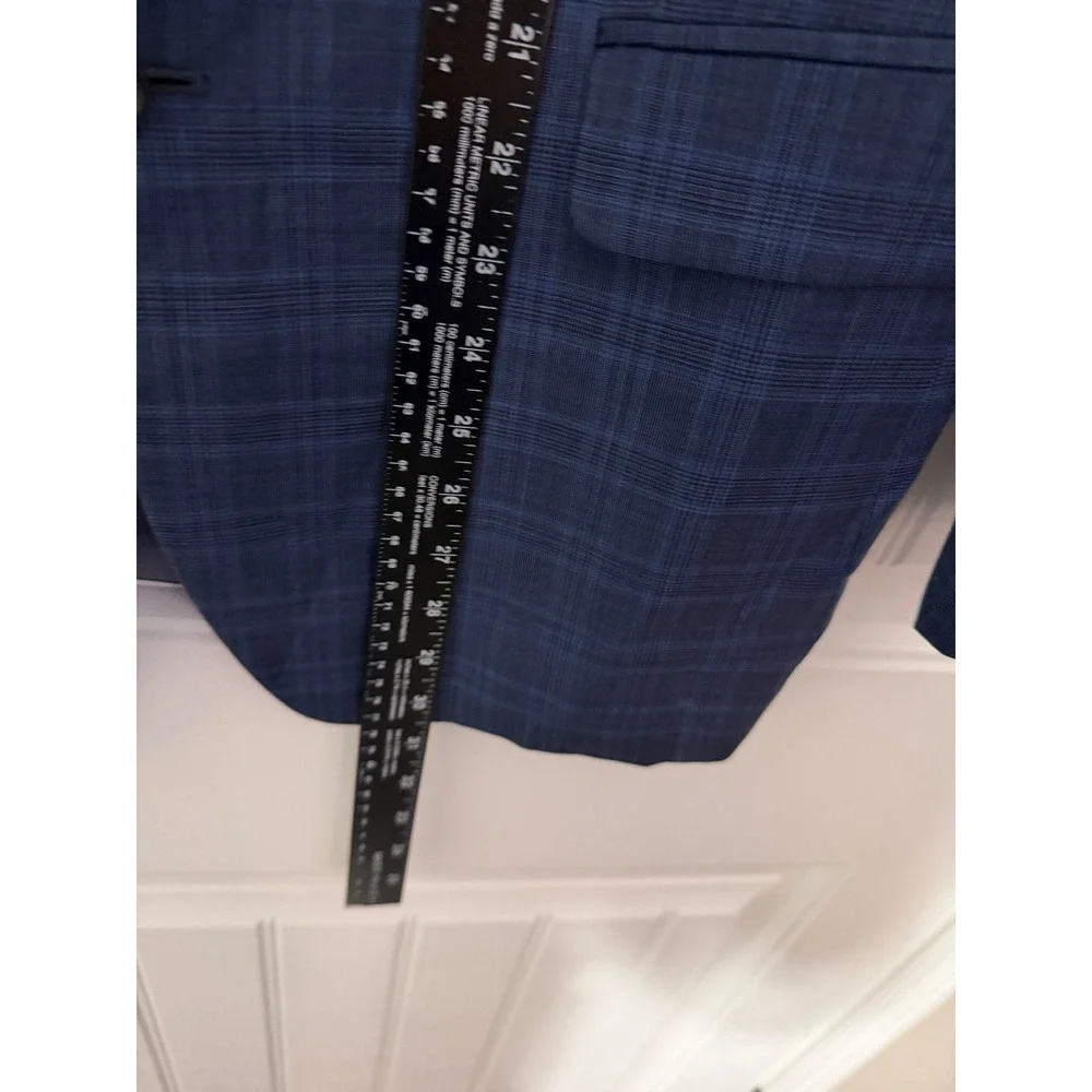Banana Republic Blazer Mens 42S Blue Plaid Two Button Notch Lapel EUC